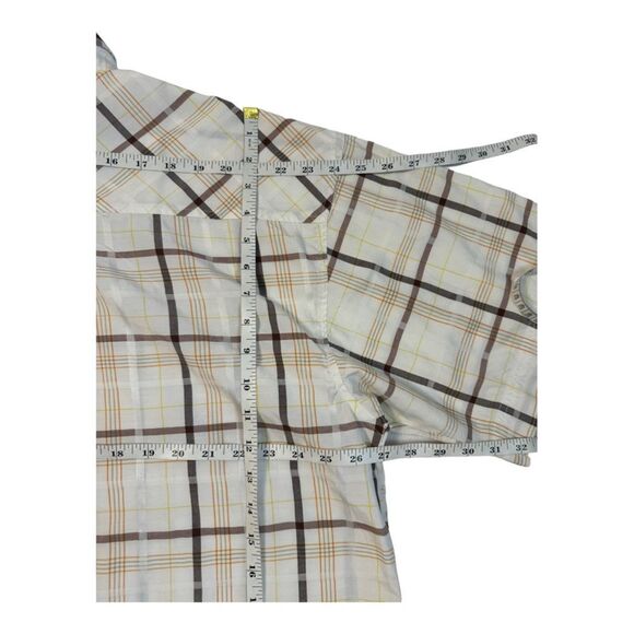 Delf Trading Inc Mens Size 3XL Long Sleeve Beige Striped Brown Button Up Shirt - Picture 10 of 13